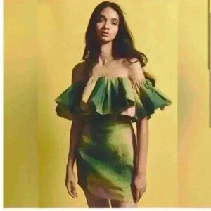 The Wolf Gang Off-The-Shoulder Tie-Dye Mirador Mini Dress sz S